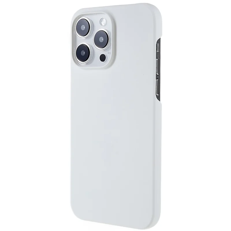 Custodia protettiva per iPhone 15 Pro, Custodia rigida in PC anti-graffio con finitura in gomma - Bianco