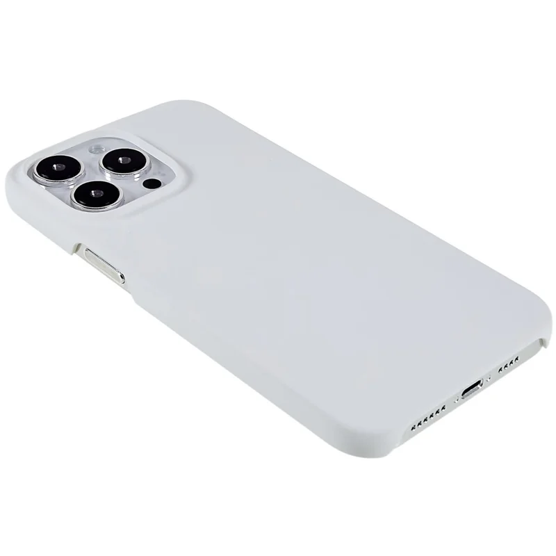Custodia protettiva per iPhone 15 Pro, Custodia rigida in PC anti-graffio con finitura in gomma - Bianco