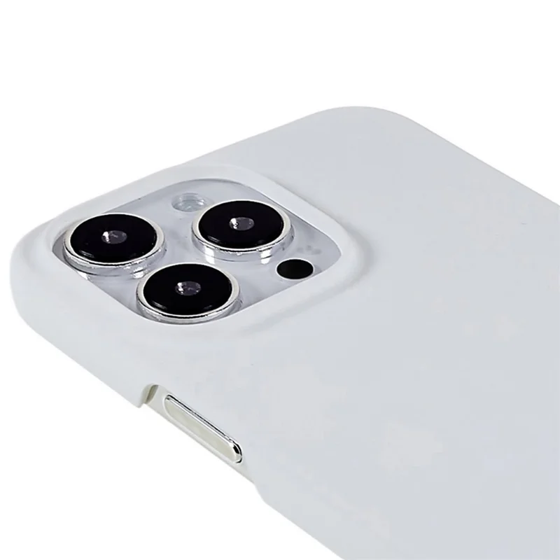 Custodia protettiva per iPhone 15 Pro, Custodia rigida in PC anti-graffio con finitura in gomma - Bianco