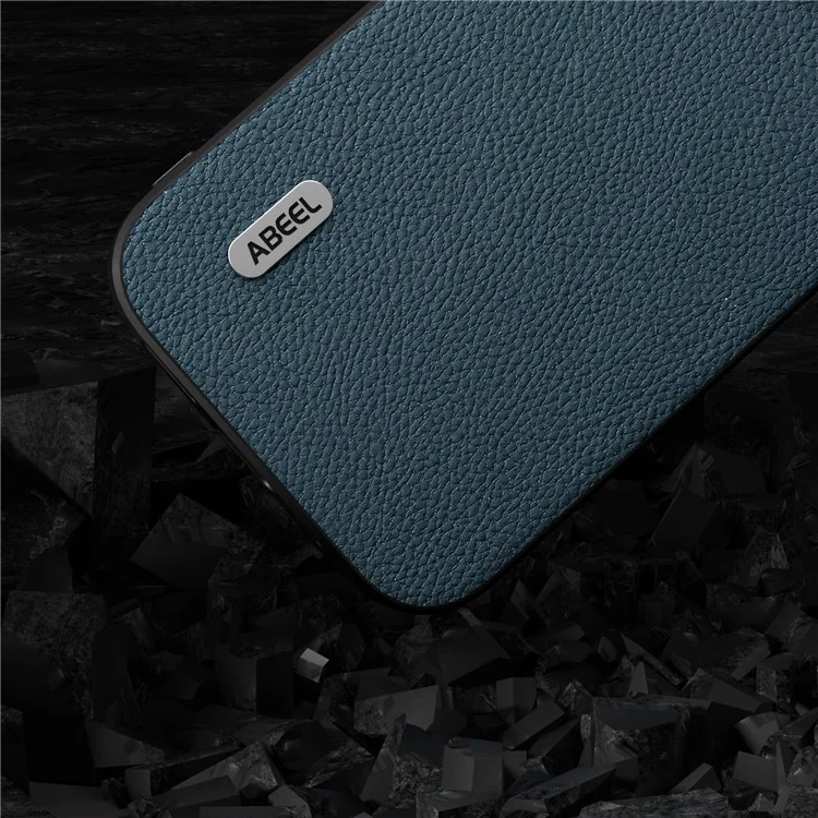 ABEEL For iPhone 15 Pro Max Litchi Texture Slim Case Cowhide Leather+PC+TPU Phone Cover - Green