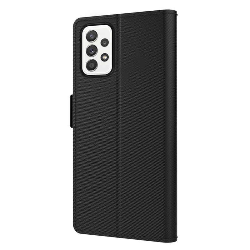 Para Samsung Galaxy A33 5G Stand Case Mirror Design PU Leather + TPU Card Holder Mobile Phone Cover - Preto