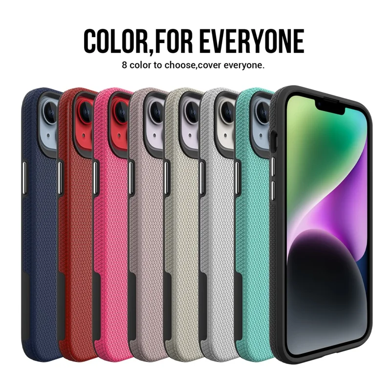 Étui de protection pour iPhone 15 avec anti-chute aux quatre coins, coque de protection en TPU+PC - Noir