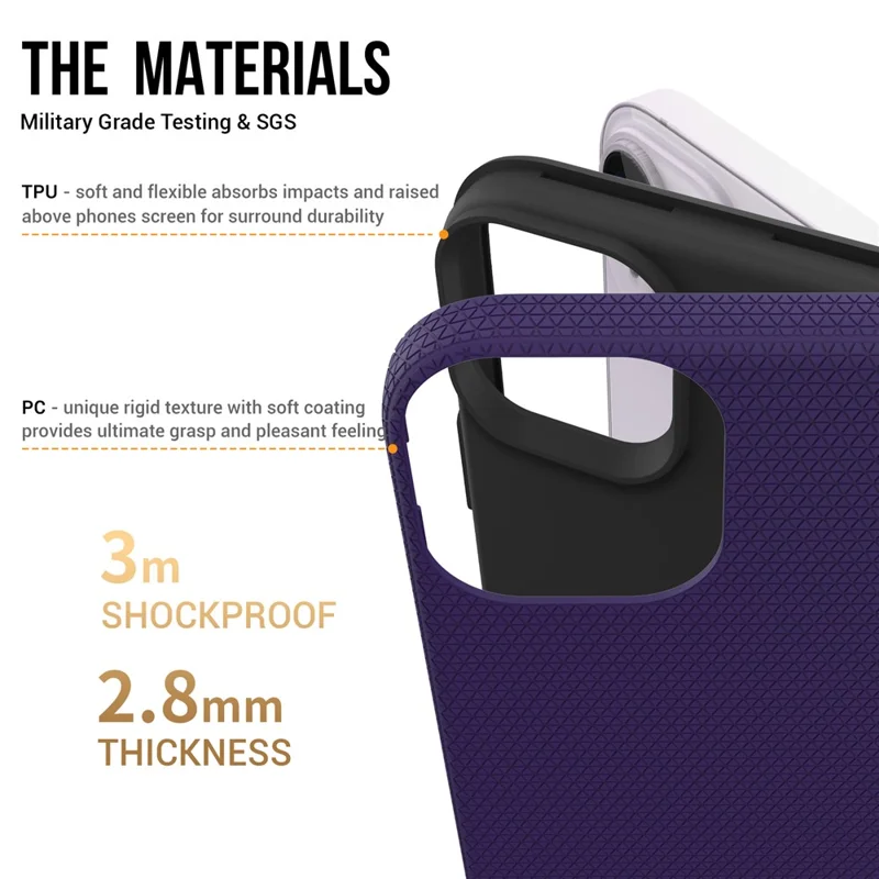 Four Corner Anti-drop Phone Case for iPhone 15 , TPU+PC Protective Phone Cover - Purple