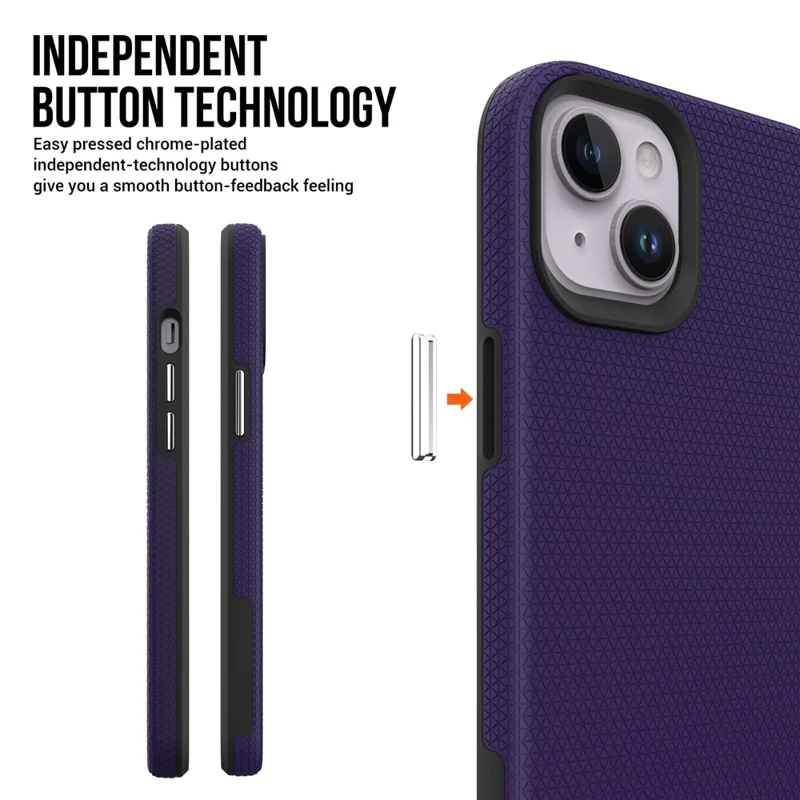 Four Corner Anti-drop Phone Case for iPhone 15 , TPU+PC Protective Phone Cover - Purple