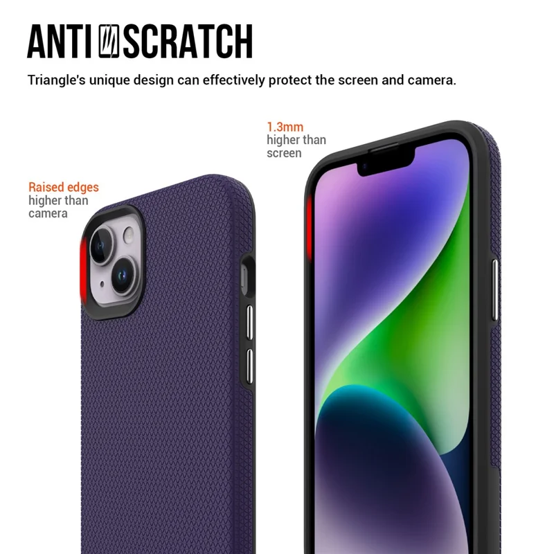 Four Corner Anti-drop Phone Case for iPhone 15 , TPU+PC Protective Phone Cover - Purple