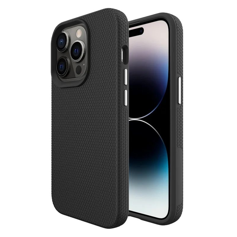 TPU+PC Phone Case for iPhone 15 Pro , Four Corner Drop-proof Phone Back Cover - Black