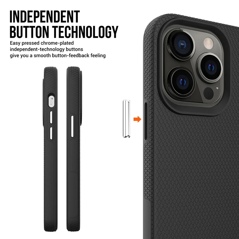TPU+PC Phone Case for iPhone 15 Pro , Four Corner Drop-proof Phone Back Cover - Black