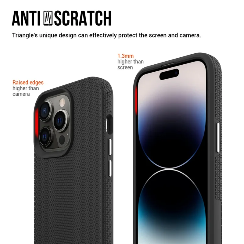 TPU+PC Phone Case for iPhone 15 Pro , Four Corner Drop-proof Phone Back Cover - Black