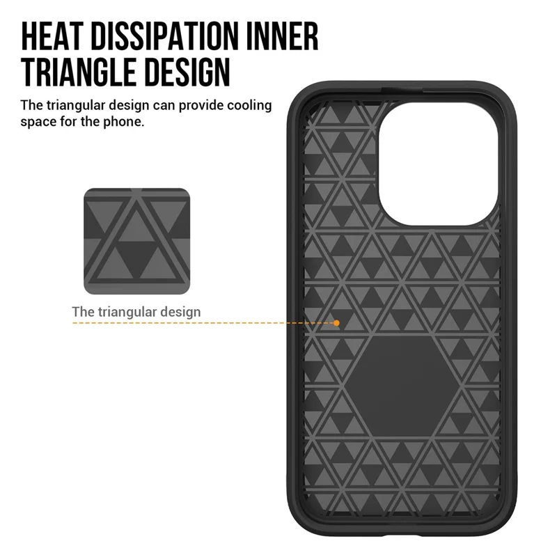 TPU+PC Dual Layer Phone Case for iPhone 15 Pro Max , Drop-proof Smartphone Cover - Black
