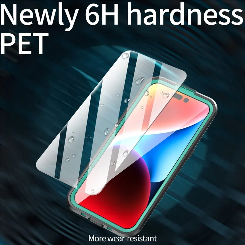 SHELLBOX Dot+ Series Magnetic Case for iPhone 15 Pro Max IP68 Waterproof Clear PC+TPU Phone Shell Compatible with MagSafe - Blue