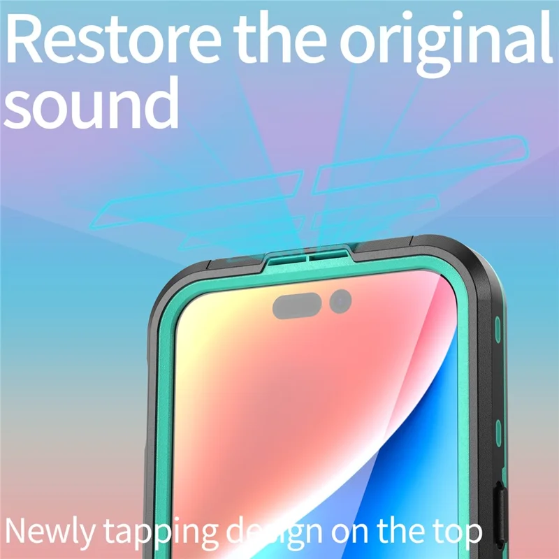 SHELLBOX Dot+ Series Magnetic Case for iPhone 15 Pro Max IP68 Waterproof Clear PC+TPU Phone Shell Compatible with MagSafe - Blue