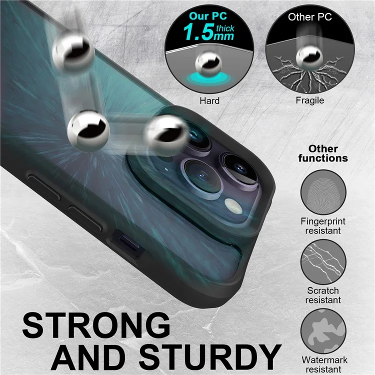 Combat X Mode Series for iPhone 15 Pro Four Corner Anti-drop Cover TPU + PC Cell Phone Case - Black