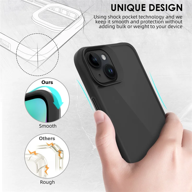 Combat X Mode Series for iPhone 15 Four Corner Shockproof Phone Case TPU + PC Back Cover - Black