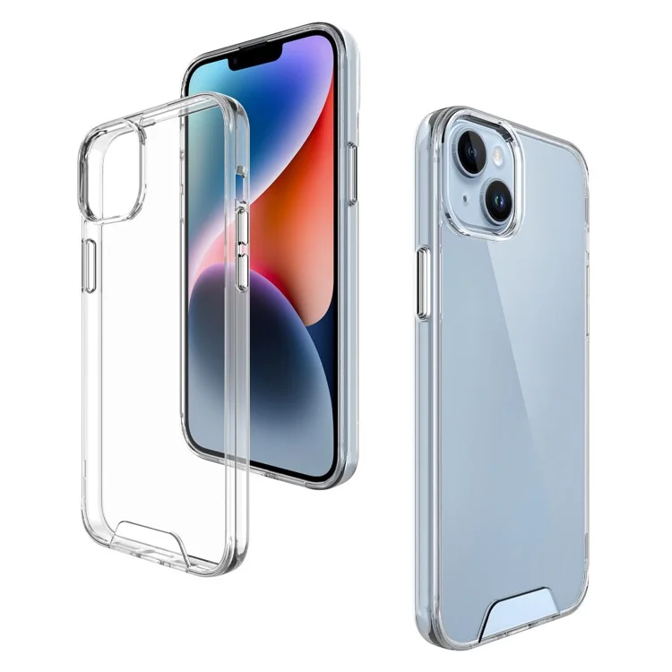 Space Series Clear Case para iPhone 15, Capa de Telefone Anti-amarelecimento de Grau Militar TPU+PC Anti-queda