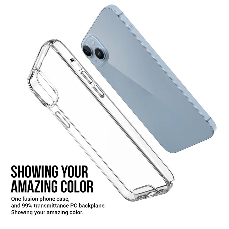 Space Series Clear Case para iPhone 15, Capa de Telefone Anti-amarelecimento de Grau Militar TPU+PC Anti-queda