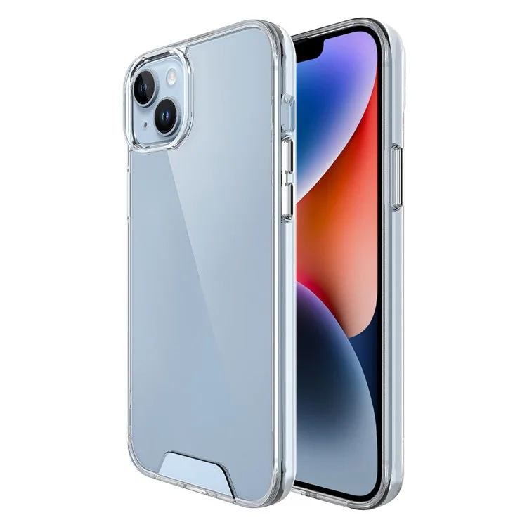 Space Series Clear Case para iPhone 15, Capa de Telefone Anti-amarelecimento de Grau Militar TPU+PC Anti-queda