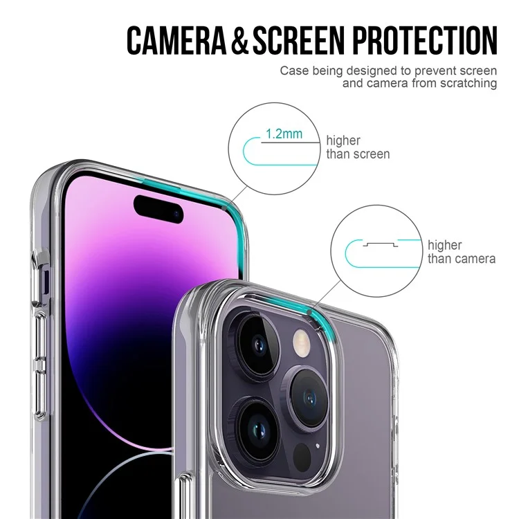 Космическая серия для iPhone 15 Pro Max Anti-yellowing Clear TPU+PC Phone Case Military Grade Drop-proof Cover