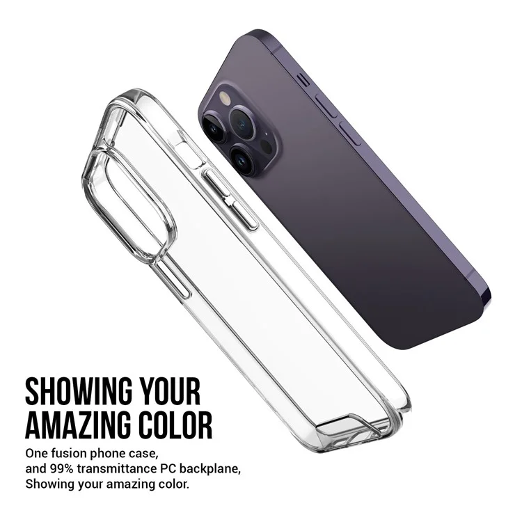 Космическая серия для iPhone 15 Pro Max Anti-yellowing Clear TPU+PC Phone Case Military Grade Drop-proof Cover