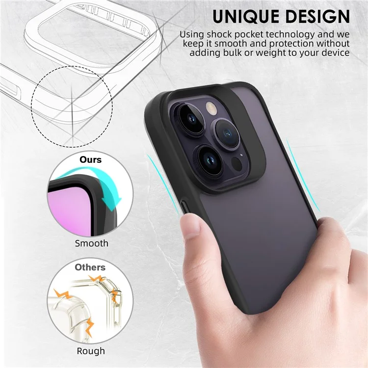 Combat X Mode Series for iPhone 15 Pro Max Four Corner Anti-drop Case TPU + PC Anti-scratch Phone Cover - Black