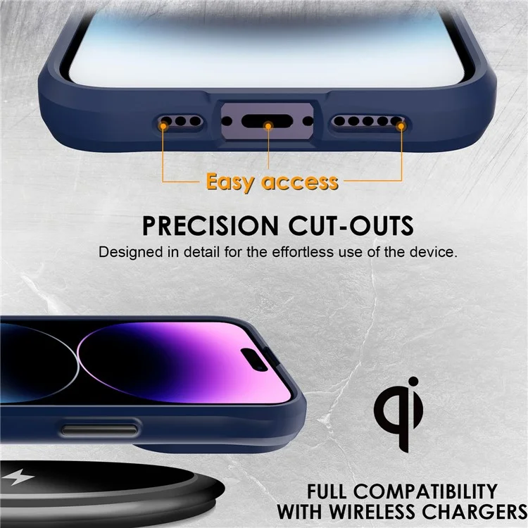 Combat X Mode Series for iPhone 15 Pro Max Four Corner Anti-drop Case TPU + PC Anti-scratch Phone Cover - Blue