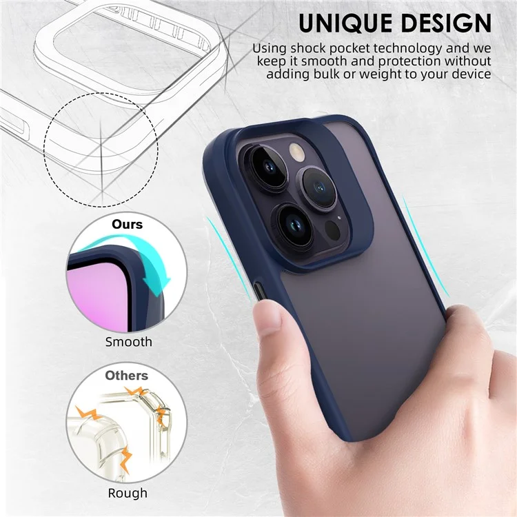Combat X Mode Series for iPhone 15 Pro Max Four Corner Anti-drop Case TPU + PC Anti-scratch Phone Cover - Blue