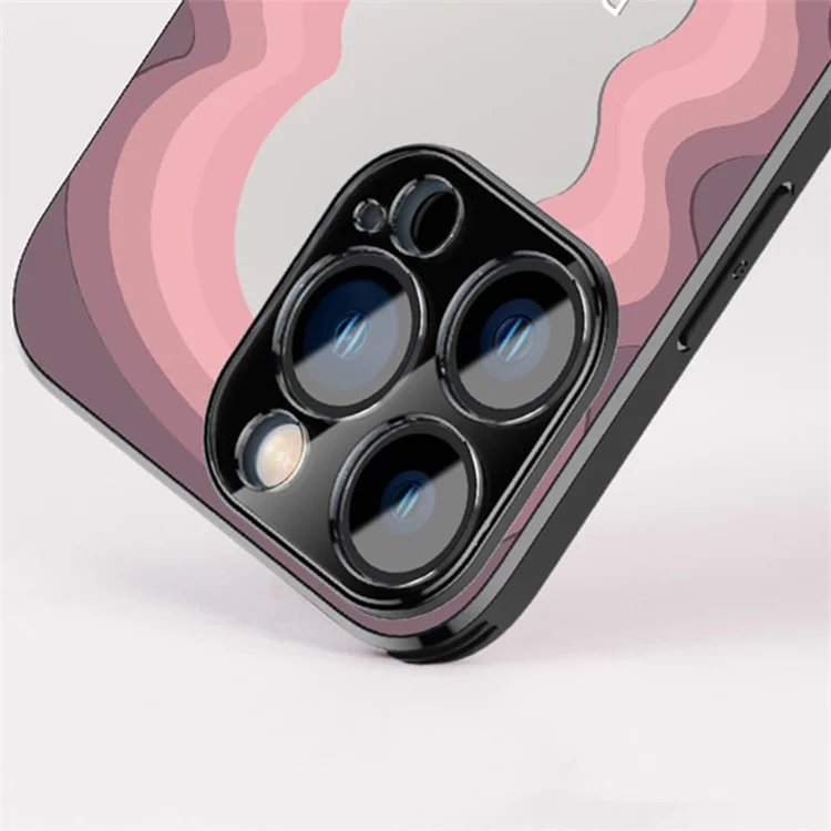 IM-CHEN Phone Case for iPhone 14 Pro Max , Inspirational Word Mirror TPU+PC Cover with Pull-out Kickstand - Pink