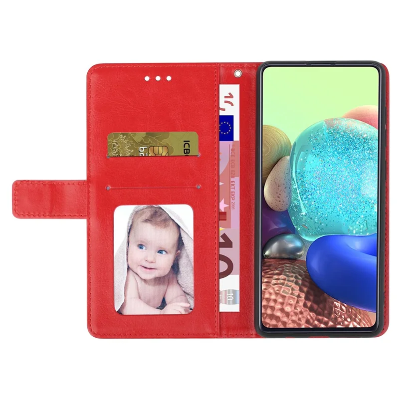 Funda de Teléfono HT01 para iPhone 15 Pro, Línea en Forma de Y, Imitación de Cartera, Soporte, a Prueba de Caídas, Cubierta de Cuero PU - Rojo