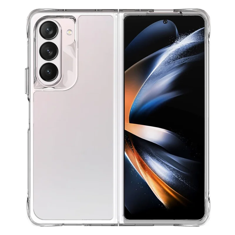 Anti-Drop Klares Handyhülle für Samsung Galaxy Z Fold5 5G, PC+TPU-Handyhülle mit Elektroplattierungsknopf
