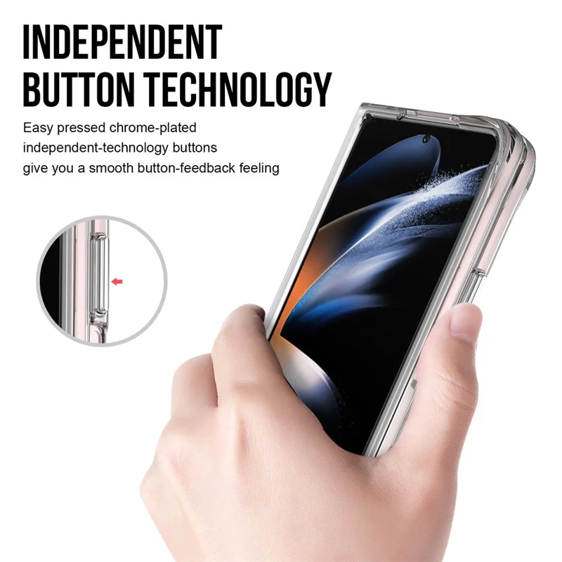 Anti-Drop Klares Handyhülle für Samsung Galaxy Z Fold5 5G, PC+TPU-Handyhülle mit Elektroplattierungsknopf