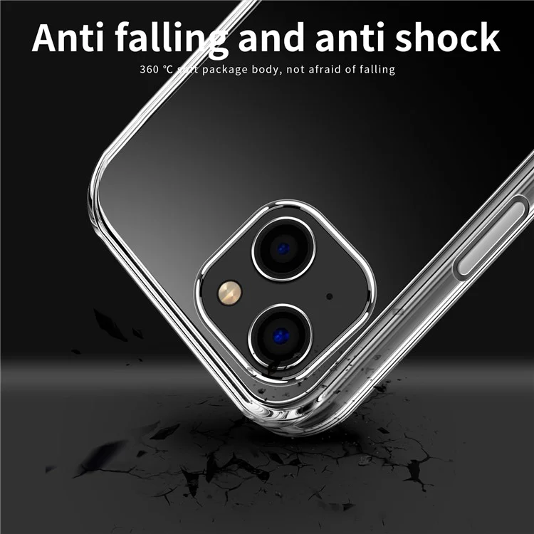 Custodia telefonica flessibile in TPU trasparente MOFI per iPhone 15 Plus, Cover posteriore antigraffio per telefono