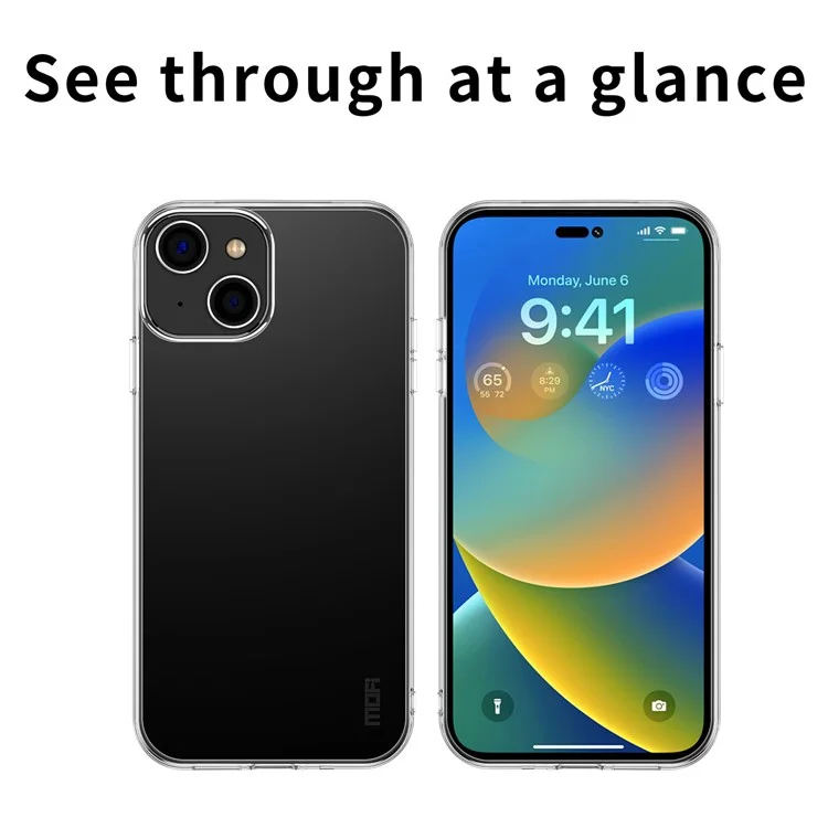 MOFI Soft TPU Phone Cover for iPhone 15 , Scratch-resistant Ultra Clear Mobile Phone Case