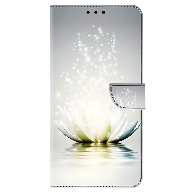 For Google Pixel 7 Pro 5G PU Leather Stand Cover 3D Pattern Printed Flip Wallet Phone Case - Lotus