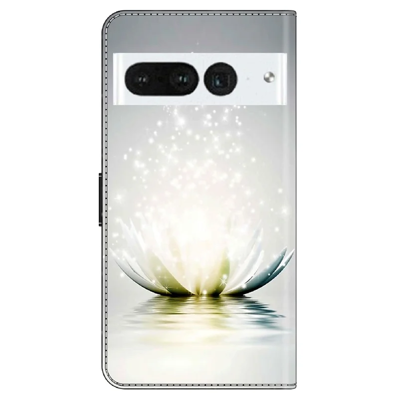 For Google Pixel 7 Pro 5G PU Leather Stand Cover 3D Pattern Printed Flip Wallet Phone Case - Lotus