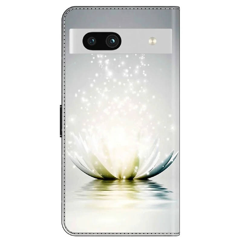 For Google Pixel 7a 3D Pattern Printing Leather Phone Case Stand Wallet Folio Cover - Lotus