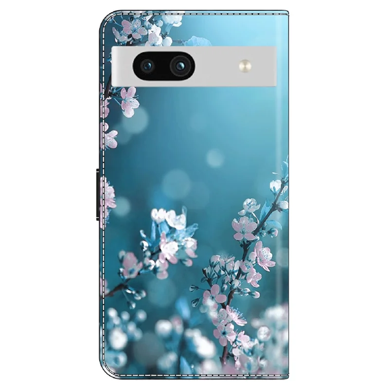 For Google Pixel 7a 3D Pattern Printing Leather Phone Case Stand Wallet Folio Cover - Plum Blossoms