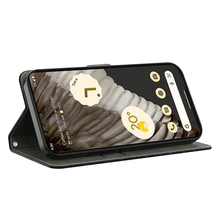 For Google Pixel 6 Wallet Case 3D Pattern Printed PU Leather Stand Feature Flip Cover - Crystal Butterfly