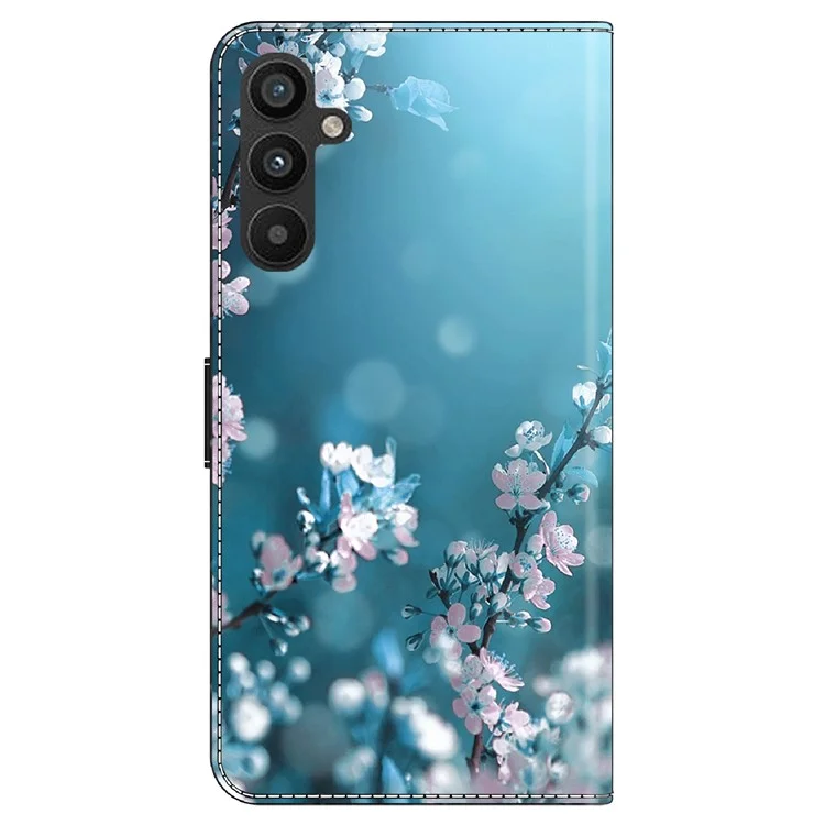 For Samsung Galaxy A34 5G Flip Protective Case 3D Pattern Printed PU Leather Stand Wallet Phone Cover - Plum Blossoms