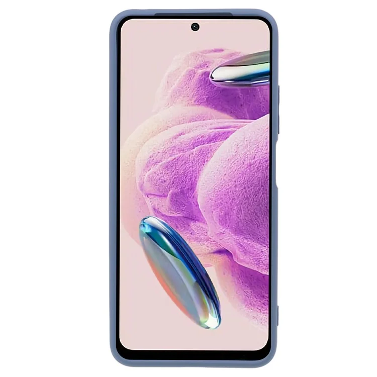 Für Xiaomi Redmi Note 12S 4G Candy Color Rubberized TPU Case Anti-Scratch Fiber Lining Phone Cover - Lavender Grey