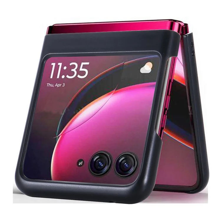 Para Motorola Razr 40 Ultra 5G Vintage Phone Case Funda de PC Dura Recubierta de Cuero PU - Azul