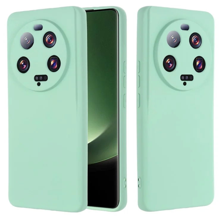 Per Xiaomi 13 Ultra Mobile Phone Shell Liquid Silicone Protection Case Soft Lining Cover with Strap - Green