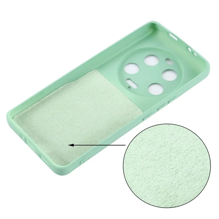 Per Xiaomi 13 Ultra Mobile Phone Shell Liquid Silicone Protection Case Soft Lining Cover with Strap - Green