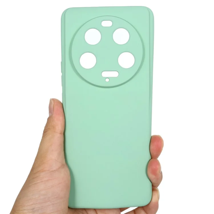 Per Xiaomi 13 Ultra Mobile Phone Shell Liquid Silicone Protection Case Soft Lining Cover with Strap - Green