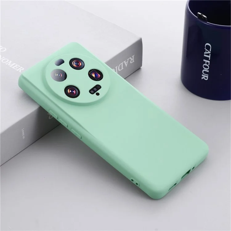 Per Xiaomi 13 Ultra Mobile Phone Shell Liquid Silicone Protection Case Soft Lining Cover with Strap - Green