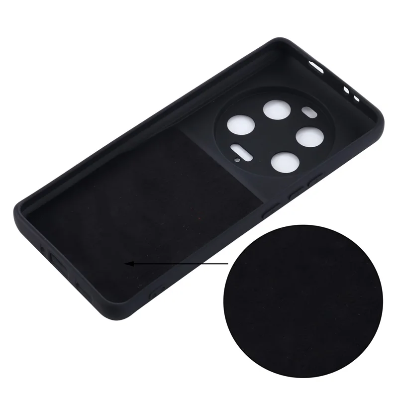 For Xiaomi 13 Ultra Mobile Phone Shell Liquid Silicone Protection Case Soft Lining Cover with Strap - Black