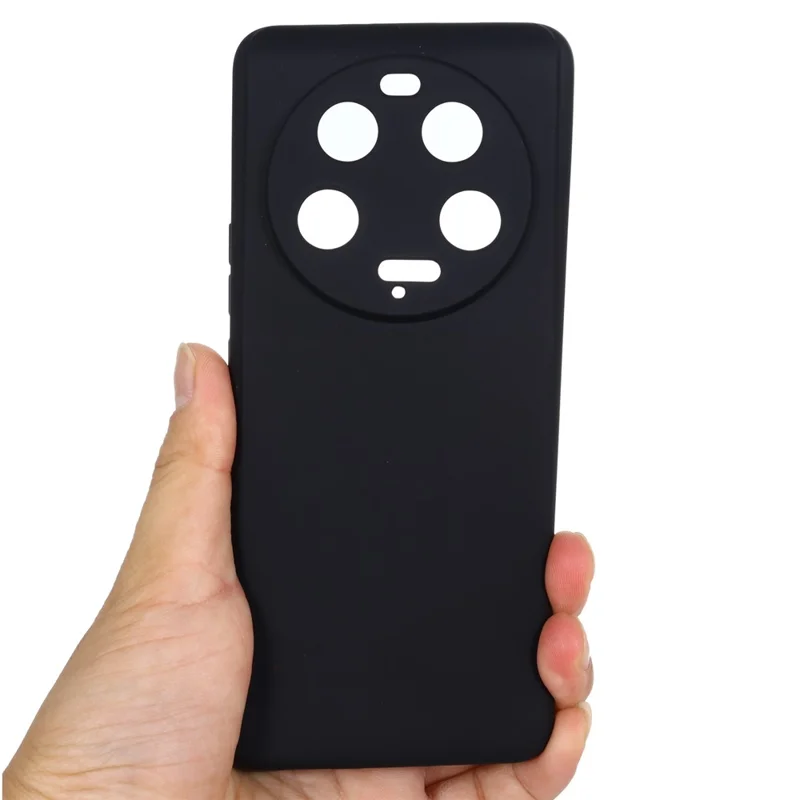 For Xiaomi 13 Ultra Mobile Phone Shell Liquid Silicone Protection Case Soft Lining Cover with Strap - Black