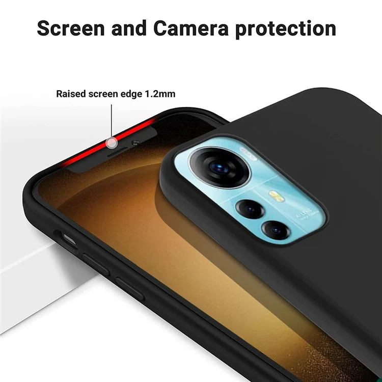 Para ZTE Blade V41 Smart Soft Lining Liquid Silicone Phone Cover Drop Protection Case with Strap - Negro