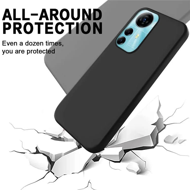 Para ZTE Blade V41 Smart Soft Lining Liquid Silicone Phone Cover Drop Protection Case with Strap - Negro