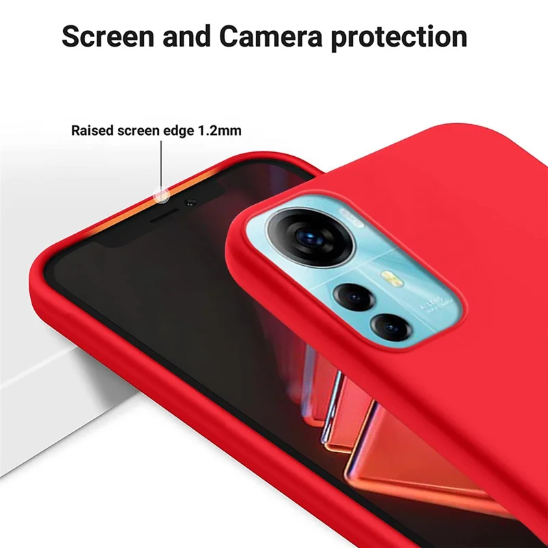 Für ZTE Blade V41 Smart Soft Lining Liquid Silicone Phone Cover Drop Protection Case mit Gurt - Rot