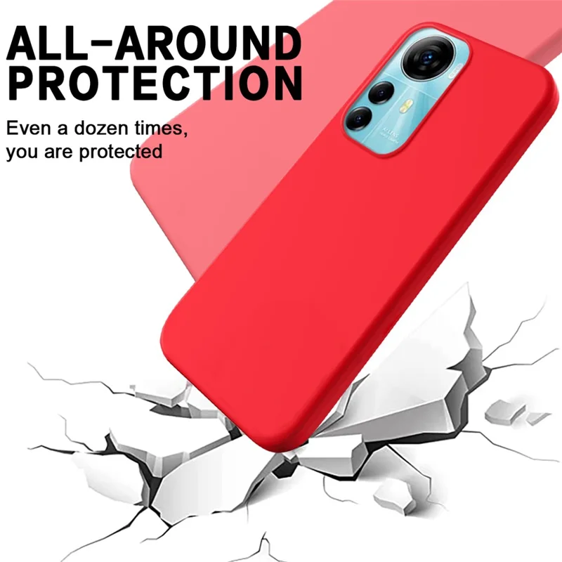 Für ZTE Blade V41 Smart Soft Lining Liquid Silicone Phone Cover Drop Protection Case mit Gurt - Rot