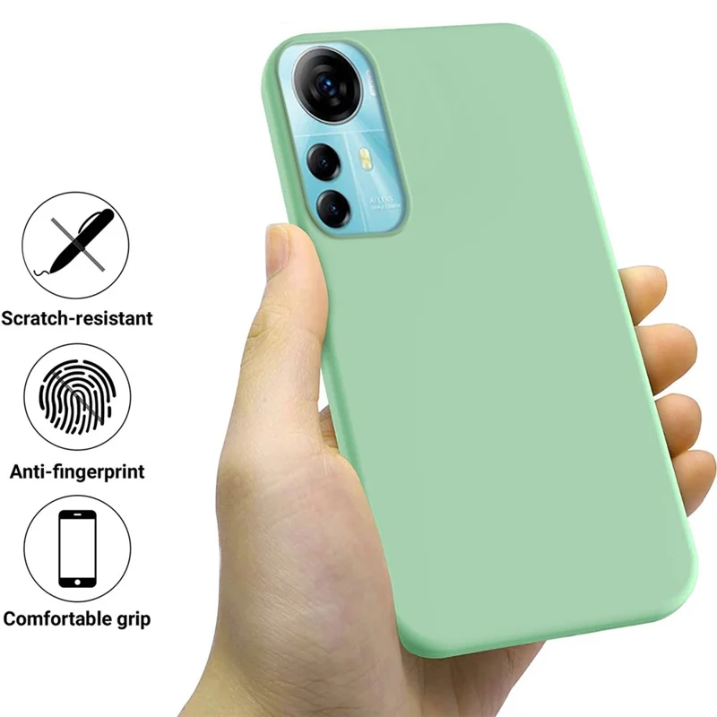 Para ZTE Blade V41 Smart Soft Forro de tela Funda de teléfono de silicona líquida Protección contra caídas con correa - Verde